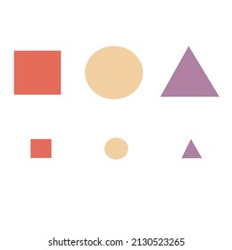 Geometric shapes in different colors for your design. Square, circle, triangle. Vector illustration in flat style