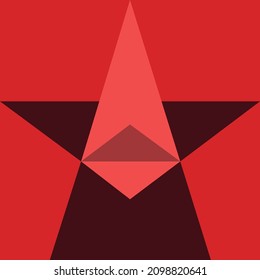 Formas geométricas de diferentes tonos de rojo.