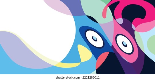 geometric shapes and dots background design, Colorful Abstract Banner Template  for Web Designs, Landing Pages and Printables