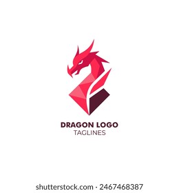 A Geometric Shapes Dragon Logo