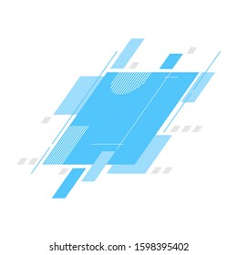 Geometric shapes dynamic style with elements composition. Abstract technology concept background. Copy space for flyer or presentation.