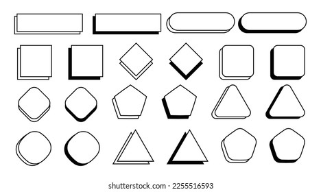 Geometric shapes element design set. Symbol with shape and line geometric design.
