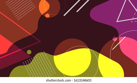 Geometric shapes and figures on colorful background. Use for modern design, cover, template, decorated, brochure, flyer.