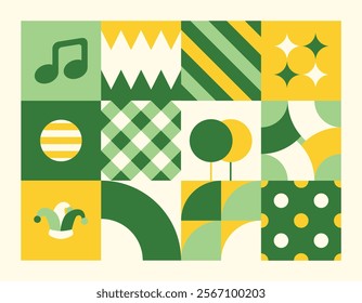 Geometric shapes flat design carnival party