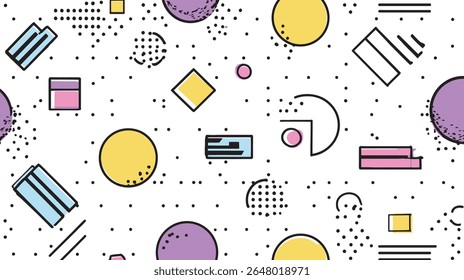 Geometric shapes float amidst minimal background for modern style design