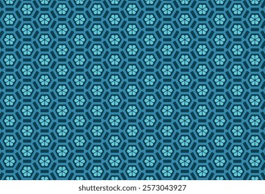Geometric shapes and flowers decor design pattern