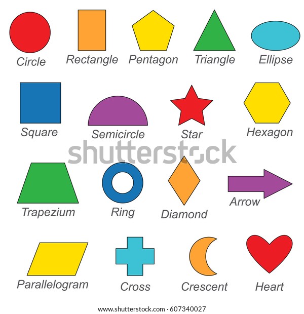 Geometric Shapes Forms Elements Set Collection Stock Vector (Royalty ...