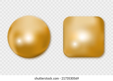 Juego de oro de formas geométricas. Ilustración vectorial 3d. Diseño moderno con un degradado de oro. Elementos decorativos para el diseño.
