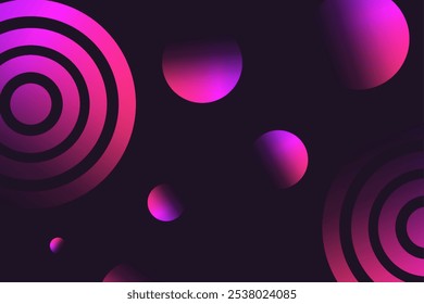 Geometrische Formen mit abstraktem Farbverlauf-Hintergrund, Vektor