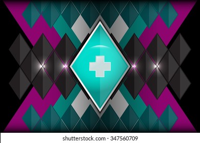 geometric shapes green blue, vector illustration