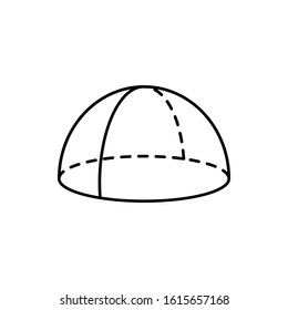 Geometric shapes, half sphere icon. Simple line, outline vector 3d figures icons for ui and ux, website or mobile application