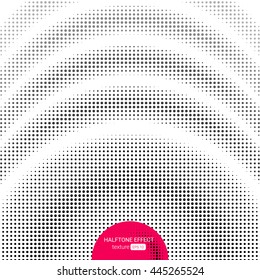 Geometric shapes of halftone dots. Spot invoice vector pattern for design banners, stickers, posters. Grungy texture.