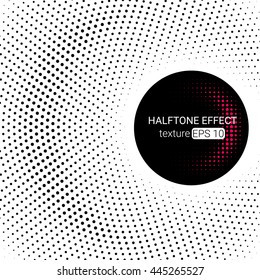 Geometric shapes of halftone dots. Spot invoice vector pattern for design banners, stickers, posters. Grungy texture.