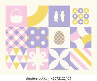 Geometric shapes Happy Easter vector