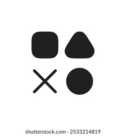 Geometric shapes icon Flat line illustration