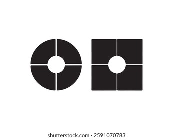 Geometric shapes icon silhouette vector on white background