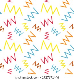 Geometric shapes and icons seamless pattern