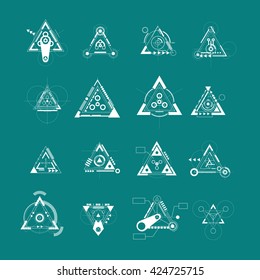 Geometric shapes icons, vector