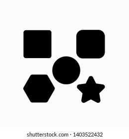 geometric shapes icon,vector illustration. Flat design style. vector geometric shapes icon illustration isolated on White background, geometric shapes icon Eps10. 