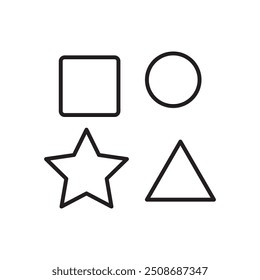 geometric shapes icon,vector illustration. vector geometric shapes linear illustration for web and app..eps