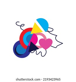 Geometric shapes illustration  flat design
