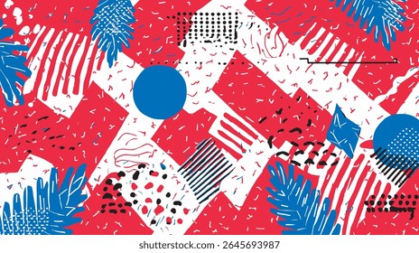 Geometric shapes intersect playfully vibrant colorful abstract background