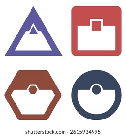 Geometric shapes isolated on white background.