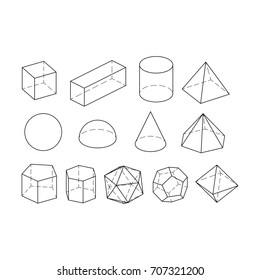 Geometric Shapes Isometric vector line
