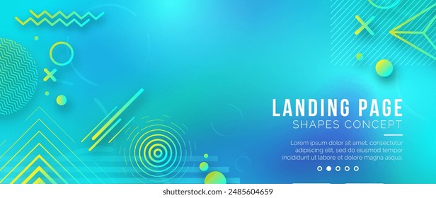 Geometric shapes landing page template vector design in eps 10