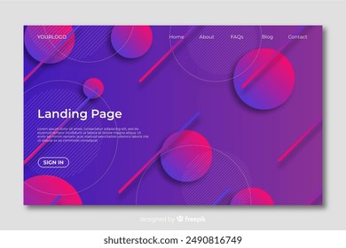 Geometric shapes landing page vector design in eps 10