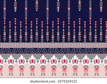 Geometric shapes layered with ethnic Border for creative wallpapers, gift wraps, and contemporary decor.