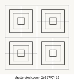 Geometric shapes line pattern background in black and white shades for wall décor, textiles, interior design and more.	
