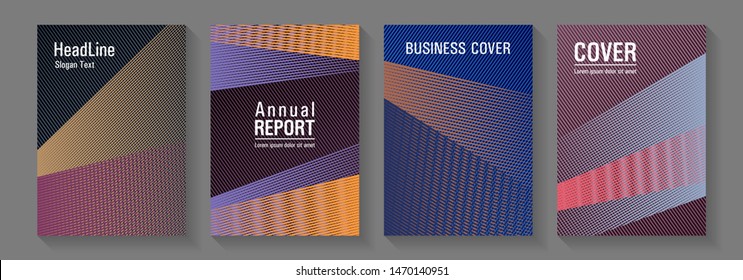 Geometric shapes line texture templates. Futuristic publication papers. Colorful halftone gradients for web. Cool triangles compositions. Elegant commercial covers geometry set.