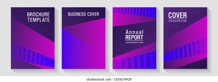 Geometric shapes line texture templates. Advanced brand cover templates set. Advertising publication backdrops. Future geometric patterns Eps10 vector. Magic notebook frameworks.