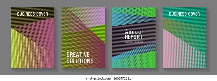 Geometric shapes line texture templates. Triangle element layers modern patterns. Tech diagonal elements backdrops. School notebook cover templates set. Bright business reports concept.