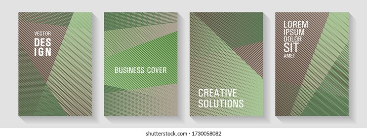 Geometric shapes line texture templates. Editable web landing page graphics. Marketing brochure covers design set. Vibrant gradient book backdrops. Bright business reports concept.