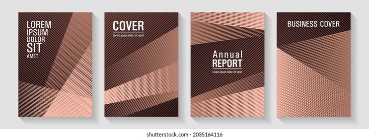Geometric shapes line texture templates. Contemporary paper covers design set. Digital stylish outlet backdrops. Future geometric patterns Eps10 vector. Scientific journals concept.