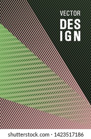 Geometric shapes with lines texture vector cover. Cover with logo identity space. Laconic corporate style. Banner backdrop simple print idea. Digital stylish outlet backdrop.