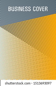 Geometric shapes with lines texture vector cover. Fashionable branding cover design. Party invitation flyer cool background. Scientific journal concept. Trendy magazine backdrop.