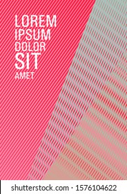Geometric shapes with lines texture vector cover. Party invitation flyer cool background. Modern gradient folder mockup. Corporate branding leaflet. Marketing brochure cover design.