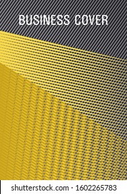 Geometric shapes with lines texture vector cover. Educational certificate concept. Thin stripes blend cover design. Corporate report mockup. Editable web landing page graphics.