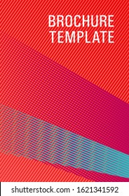 Geometric shapes with lines texture vector cover. Cover template with logo place. Futuristic publication paper. Flyer mix digital background blend. Modern gradient folder mockup.
