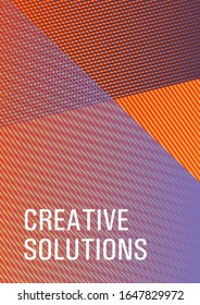 Geometric shapes with lines texture vector cover. Trendy magazine backdrop. Elegant commercial cover geometry. Bright business report concept. 2d abstract shapes flat tech composition.