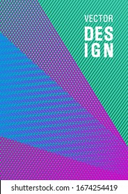 Geometric shapes with lines texture vector cover. Rectangle leaflet box card. Advertising publication backdrop. Cover template with logo place. 2d abstract shapes flat tech composition.