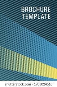 Geometric shapes with lines texture vector cover. Advertising publication backdrop. Cover with logo identity space. Poster linear minimalistic Eps10 vector. Bright business report concept.
