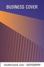 Geometric shapes with lines texture vector cover. Marketing catalog creative mockup. Digital stylish outlet backdrop. Advanced brand cover template. Bright business report concept.