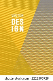 Geometric shapes with lines texture vector cover. Flat style booklet concept. Thin stripes blend cover design. Presentation elegant leaflet. Party invitation flyer cool background.