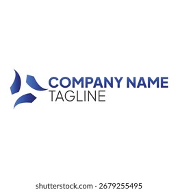 Geometric shapes logo. Arrow icon. Gradient blue color. Company and business logo