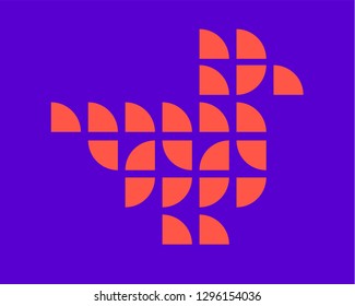 Geometric shapes logo Bird Vector