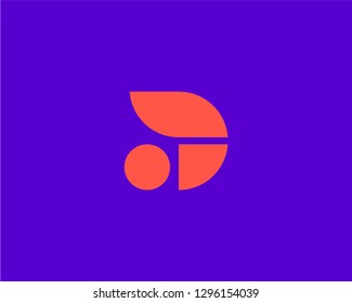 Geometric shapes logo D Vector